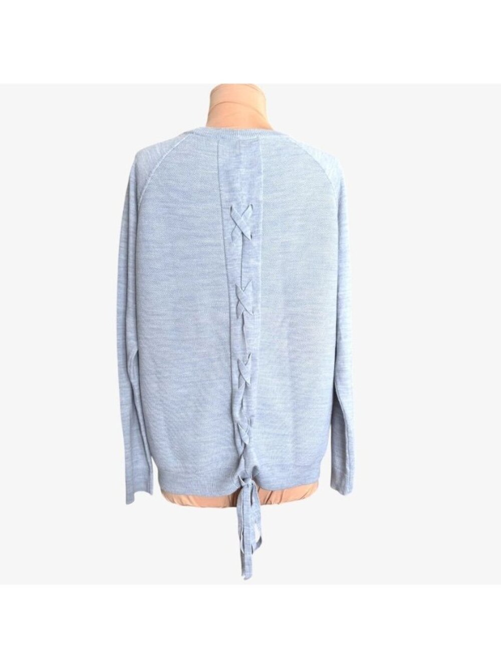 NEW Lululemon Tied To You Sweater 12 Lace Up Back Heathered Starlight Blue NWOT